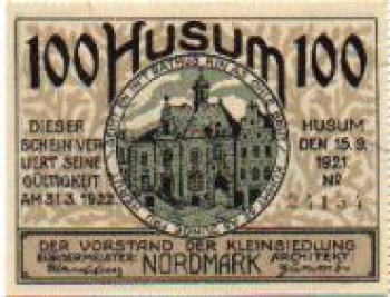 25813 Husum city emergency money worth 100 pfennigs 1921