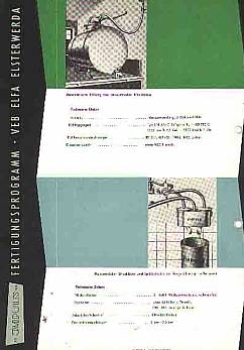 Milking systems agriculture production program company Impuls VEB ELFA Elsterwerda 8 pages 1958