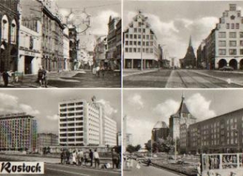 Rostock city center postcard o 21.03.1973