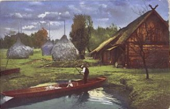 03096 Spreewald, traditional costumes, grandfather's exit, * approx. 1910,