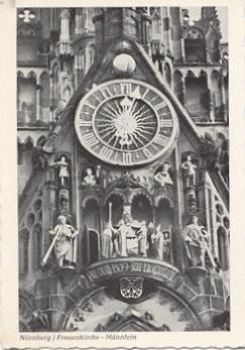 Nuremberg Frauenkirche clock o January 2, 1959