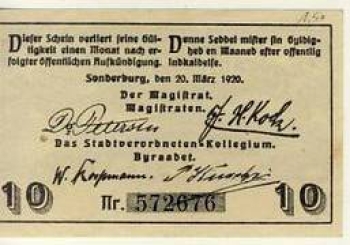 Sonderburg emergency money 10 pfennigs around 1920