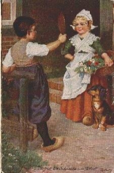 Dachshund artist card Th. Matthes gebr. circa 1920