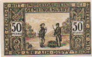 24975 Husby city emergency money 50 pfennigs Michel patience ripped 1921