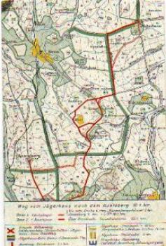 8326 Auersberg Landkarte Weg vom Jagerhaus *ca. 1920