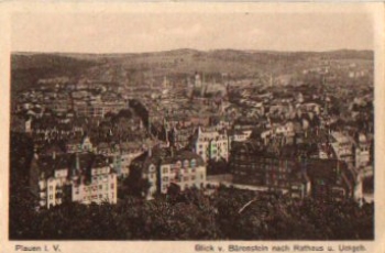 Plauen  vom Bärenstein nach Rathaus gebr. ca. 1920
