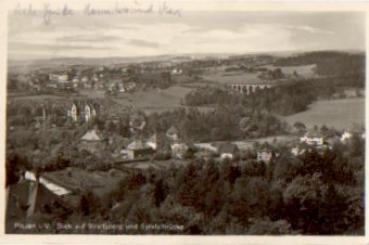 08529 Plauen Vogtland Streitsberg und Syratal brücke gebr. 14.4.55