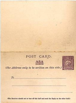 New South Wales postal stationery with reply card around 1900