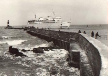 Baltic Sea ferry Warnemunde lighthouse *approx. 1969