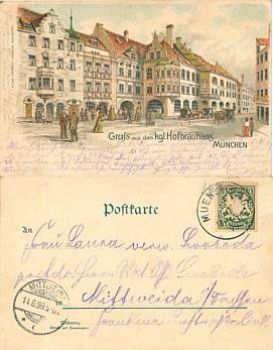 München Litho Hofbräuhaus o 13.6.1899
