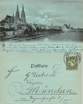 Regensburg moonlight card o 13.9.1898