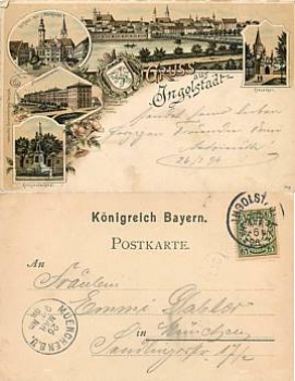 Ingolstadt litho with barracks o 26.5.1896