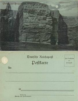 27498 Helgoland Lummenfelsen moonlight map *ca.1900