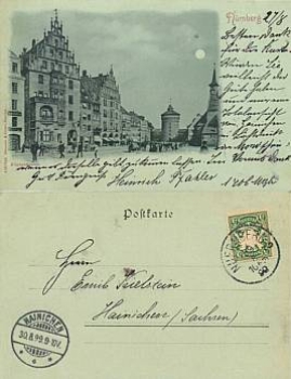 Nuremberg Konigstrasse moonlight map o August 29, 1899