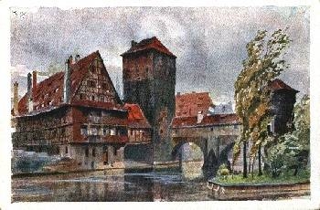 Nuremberg Henkersteg artist card Heinrich Kley *ca. 1920