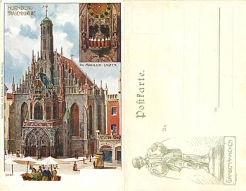 Nuremberg Frauenkirche artist card *1900