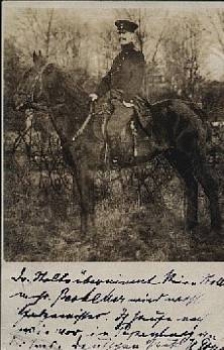 Rider in uniform on horse military o 31.12.1909