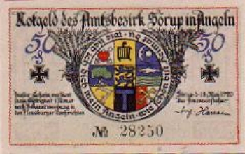 24966 Sörup Städtenotgeld 50 Pfennige Wappen 1920