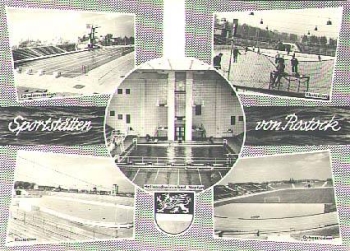 Rostock Sportstätten Stadion Ansichtskarte *ca. 1960