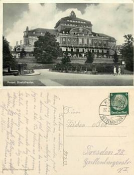 Kassel State Theater Esperanto card o July 27, 1933