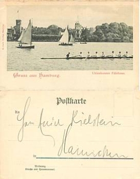 Hamburg Uhlenhorster ferry house Rudder aft *1900