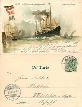 Ocean steamer "Fürst Bismarck" Litho o 2.2.1899