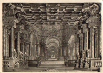Bayreuth stage decoration based on old templates, theater interior * ca. 1950