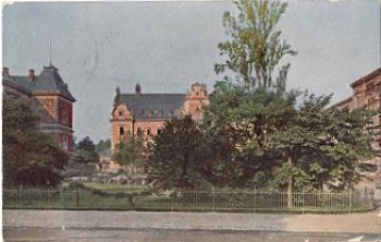 Zwickau, Albertplatz mit Postamt, gebr. ca. 1910