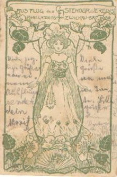 Zwickau Saxony Excursion Realgymnasium Stenographic Association Art Nouveau o 30.3.1903