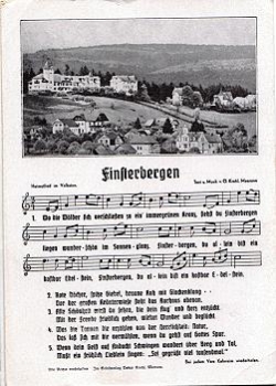 99898 Finsterbergen Liedkarte * ca. 1940