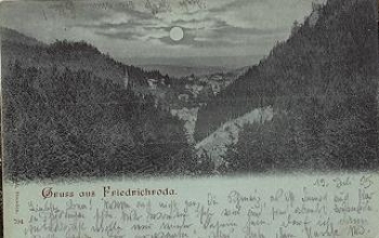99894 Friedrichroda moonlight card used. circa 1900