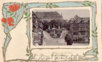 99867 Gotha Schlossberg Art Nouveau embossed card o 27.8.1905