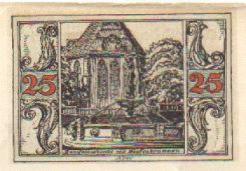 99310 Arnstadt city emergency money Bonifatius church with hop fountain 1921