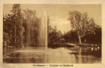 99734 Nordhausen Fontaine in the city park * approx. 1920