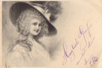 Woman with a plumed hat Artist card o September 24, 1903