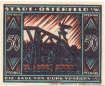 46197 Osterfeld Städtenotgeld 50 Pfennige Nr. 5, 1921