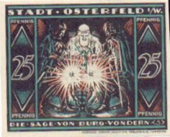 46197 Osterfeld, Städtenotgeld, Wert 25 Pfennige, Sage von Burg Vondern, Nr. 3, 1921