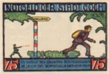 47574 Goch Städtenotgeld 75 Pfennige Nr. 3 1922
