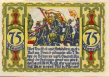 Osnabrück Städtenotgeld Wert 75 Pfennige Pauken und Trompeten 1921