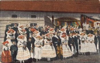 Spreewald Trachten Hochzeitsgesellschaft gebr. ca. 1910