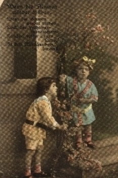 Kinder, Junge, Mädchen, Blumen, Spruch o 1918