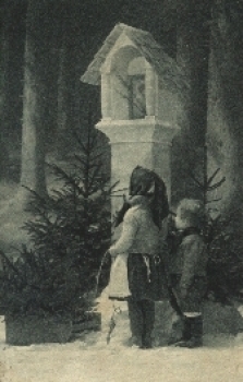 Kinder im Gebet Wald Schnee o 25.11.1926 