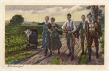 Youth movement, hiking birds, artist card, * approx. 1930