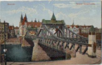 Bremen Grosse Weserbrucke, br. 23.12.1918 Hanover railway post - ...., train no. 217
