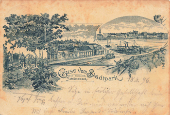 39218 Schoenebeck Litho Stadtpark o 1896