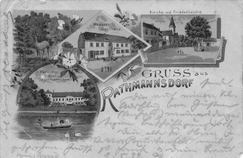 39418 Rathmannsdorf Staßfurt Wesendorfs Gasthaus Friedenseiche Litho o 1899