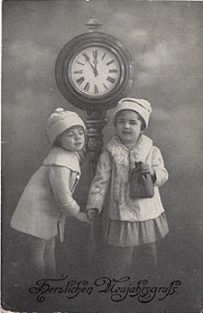 Clocks children's New Year card, o 31.12.1921