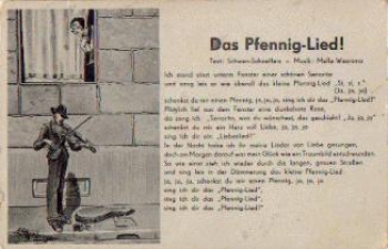 the Pfennig-Lied violinist artist card H. Schaumburger * ca. 1920