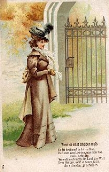 Lady with a hat "If I have to leave one day" * approx. 1900