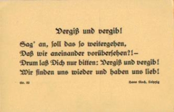 Hans Koch "Forget and Forgive" * approx. 1920